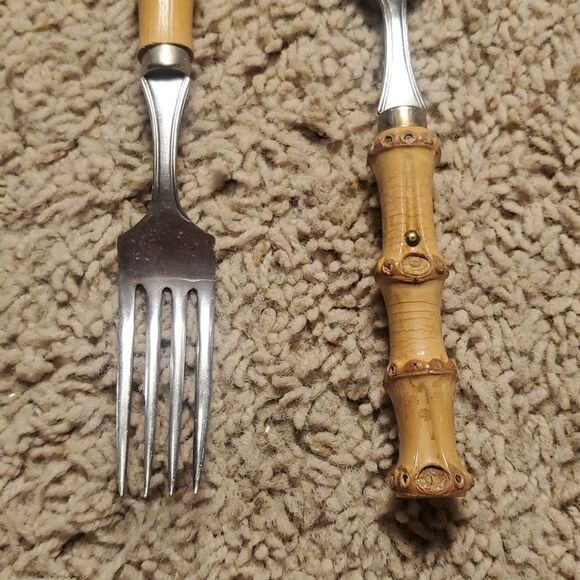 Mitsuboshi Stainless Bamboo Handle 18 Knives Forks Spoons - Japan - Picture 5 of 12